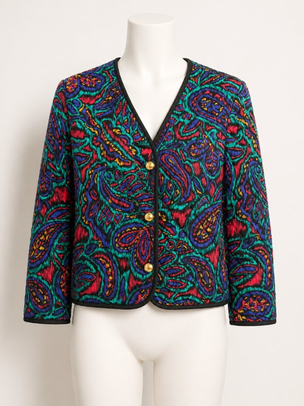 Russ Vintage Jacket with Gold Buttons Quilted Size 8 EUC